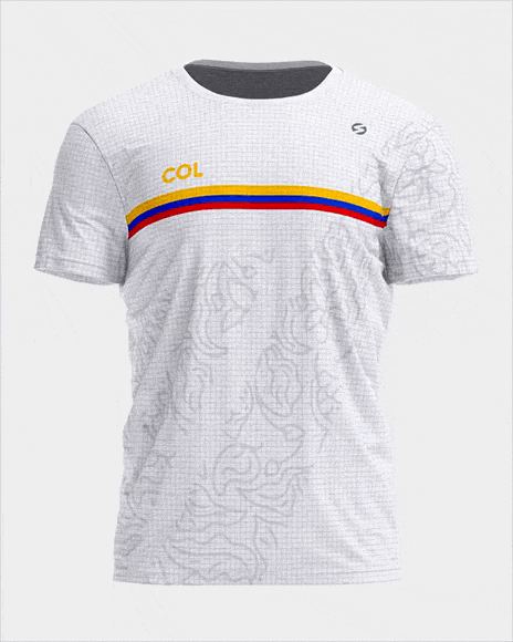 Camiseta Colombia Flores Blanca
