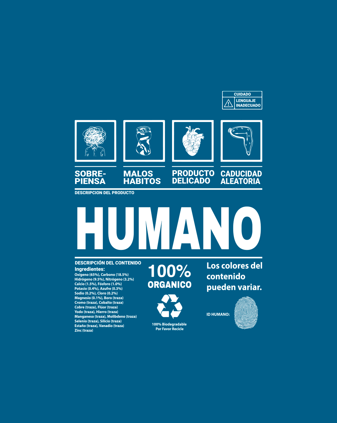 Camiseta Humano Azul