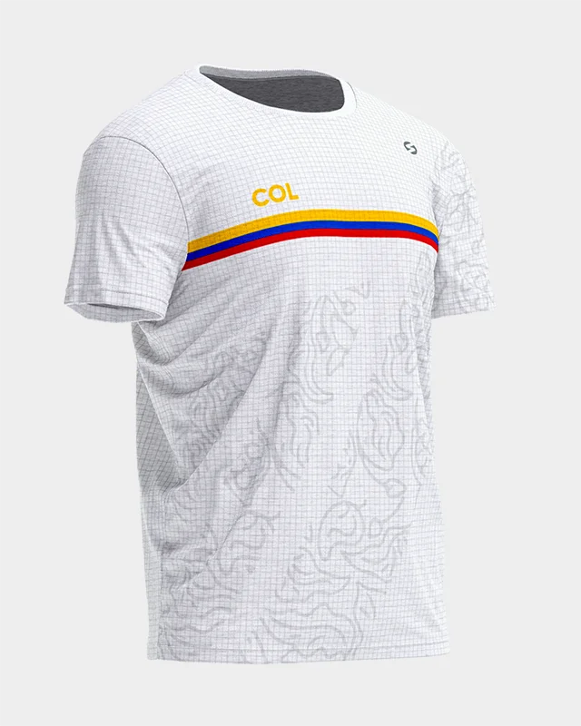 Camiseta Colombia Flores Blanca