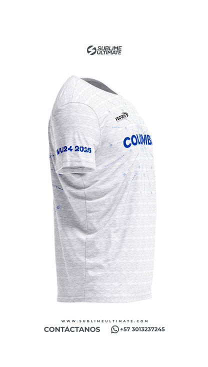 Camisetas Selección Colombia Junior 2025 Azul/blanca  (Fans)