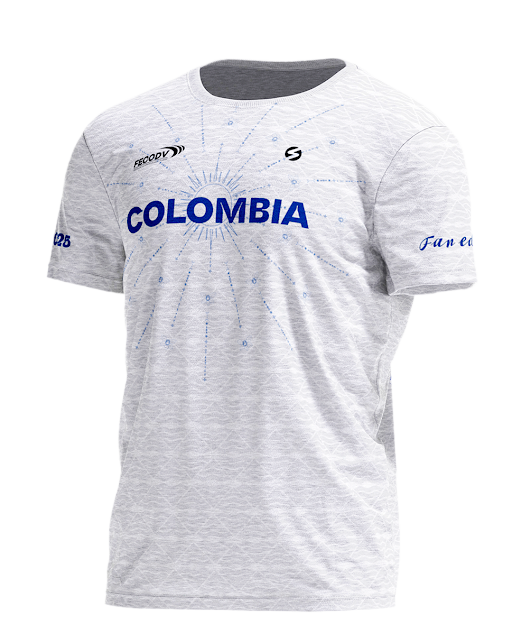 Camisetas Selección Colombia Junior 2025 Azul/blanca  (Fans)